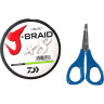 Шнур DAIWA J-Braid X8E-W/SC 0,16мм 150м chartreuse + ножницы 40002942